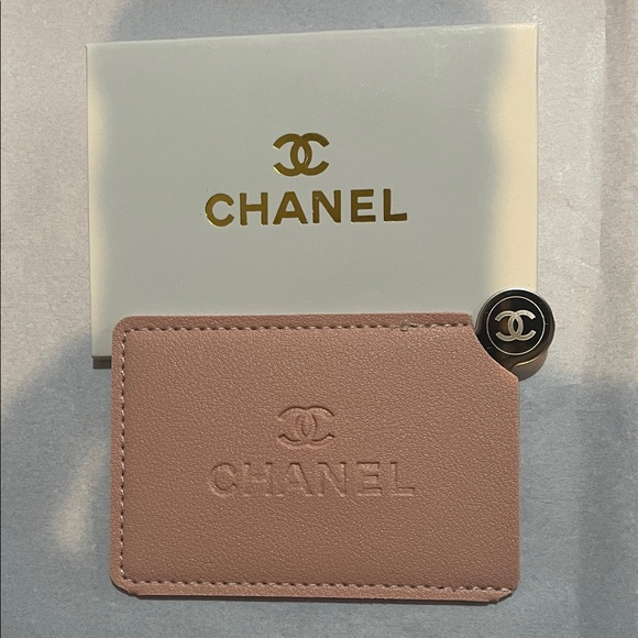 CHANEL Accessories - CHANEL PINK CARD HOLDER W/Mirror GWP NIB AUTHENTIC SMALL WALLET 3.5X 2.5”.